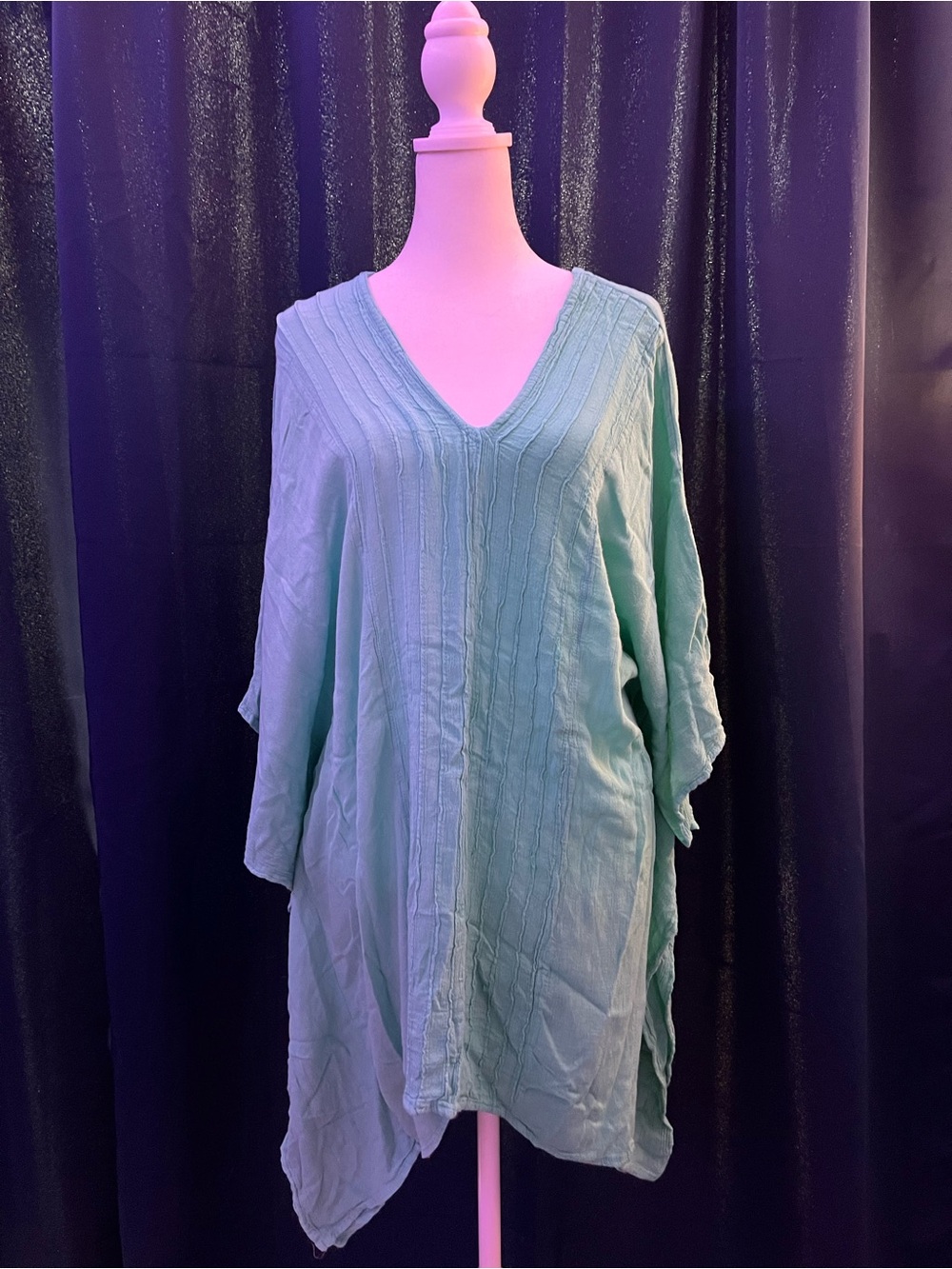 Raya Sun Teal Gauze Tunic / Swim Cover-Up – Size XL